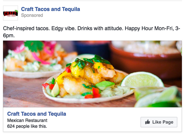 Use impactful images and copy for Facebook ads