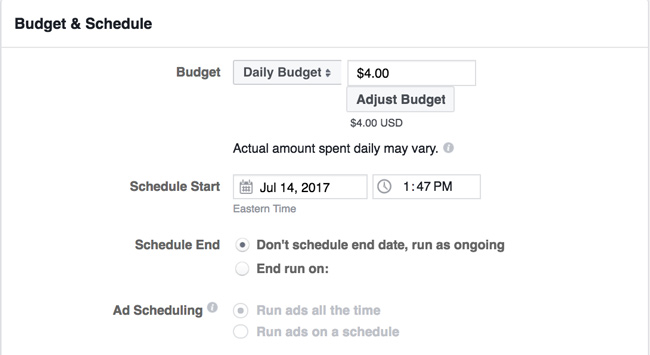 How to set your Facebook ad budget