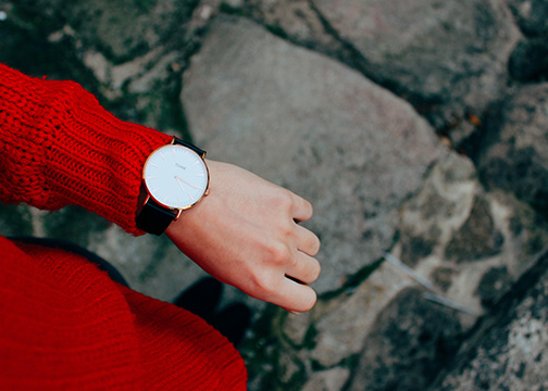 Image of a female wrist with a watch
