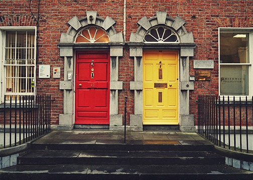 Choose wisely body image featuring two doors